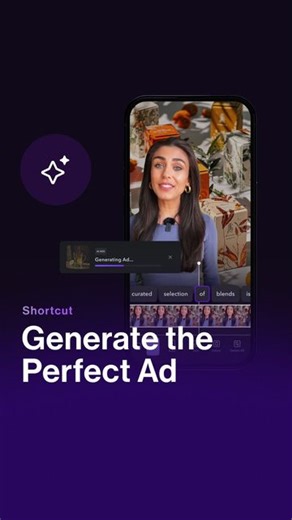Captions, by Mirage on Instagram: "Instantly create video ads in just a tap, with the Captions app. Cast your talent, paste in a product link, and let AI handle the rest."