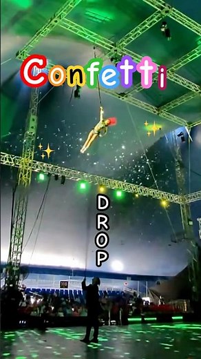 Confetti Drop from the Sky! 🌈 Aerialist Spins at Garden Bros Circus