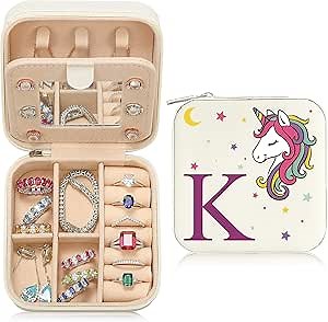 Parima Unicorn Gifts for Daughter - Unicorn Jewelry Box for Daughter, 4-16 Year Old Daughter Birthday Christmas Gift, Teenage Gift Idea Tween Gift, Granddaughter Daughter Gift - Letter K, White