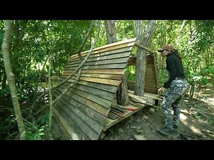 Building a Wooden Cabin Deep in the Forest | Step-by-Step Construction