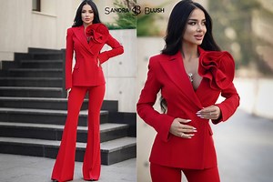 Women's Red Suit, Red Formal Pantsuit for Women, Red Pant Suit, Flared Suit Pants in Red, Red Flared Pants, High Waist Pant Suit, Red Suit - Etsy