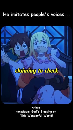 He imitates people's voices 😨/Konosuba/ #anime #animeedit #shorts