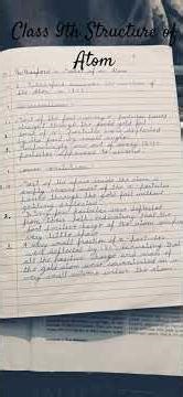 short notes of chapter Structure of the Atom class 9th