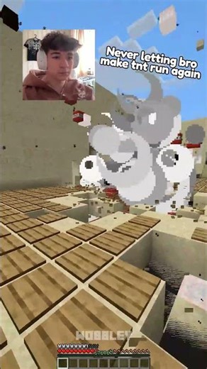 Never letting bro make tnt run again 😠 #minecraft #shorts