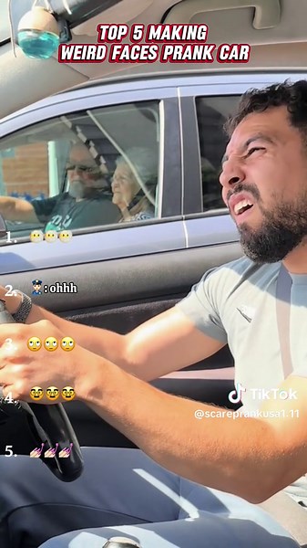 Making weird faces prank car 😂😂#jumpy #top5 #funnyvideo #fyp #laugh | prank