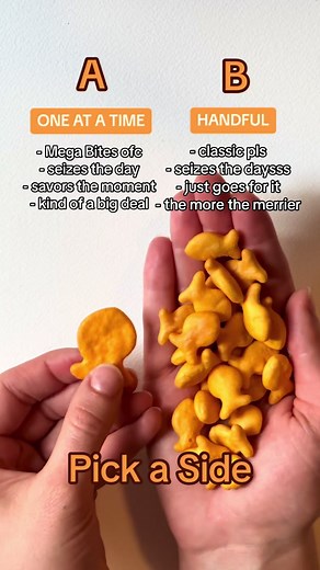 i cant decide… #pickaside #goldfishcrackers