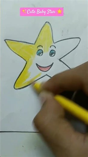 ✨ Cute Baby Star Drawing ⭐ #shorts #art #star #easydrawing