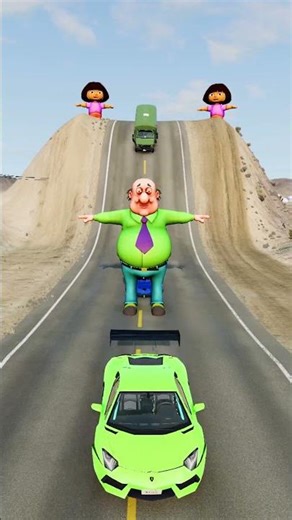 Bus vs Dr. Jhatka Character & Dora 3D Models-BeamNG-Drive #gaming