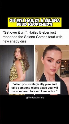 Selena Gomez Hailey Bieber fight! #worldwithmaria #selenagomez #hailey #justinbieber #celebritynews