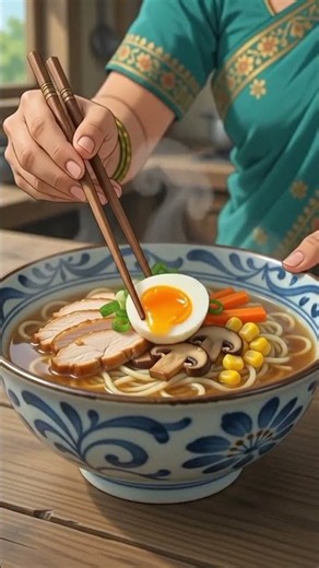 JAPANESE RAMEN | Authentic Japanese Noodle Recipe | Delicious & Easy Homemade Ramen 🇯🇵🍜 #shorts