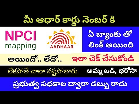 NPCI mapping check || how to check aadhar NPCI mapping || how to check bank account NPCI