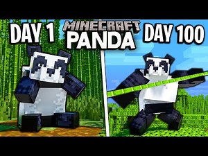 I Survived 100 Days as a PANDA in Minecraft