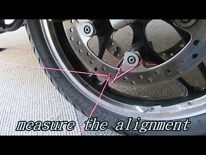 Motorcycle rear wheel alignment with a piece of string