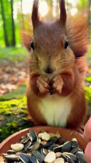 Cute Squirrel Eating Food from Hand 🐿️ | Amazing Wildlife Moment #Shorts