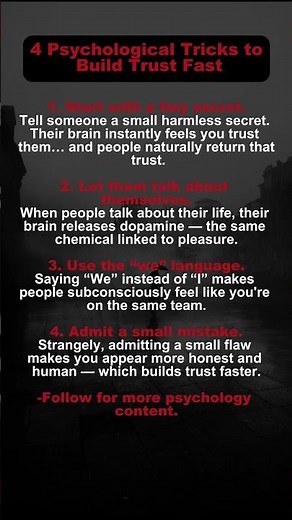 4 Psychological Tricks to Build Trust Fast