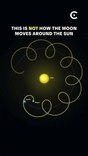 How the moon moves around the Sun.