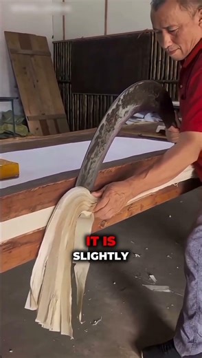 Trimming Handmade Paper with a Giant Blade! 🪓📜 #shorts #satisfying