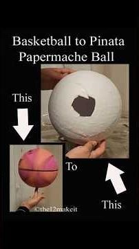 From basketball to papermache pinata ball #diy #artandcraft #craft #art #pinata #papermache