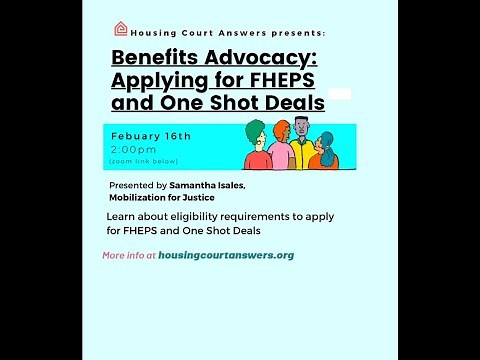 Benefits Advocacy: Applying for FHEPS and One Shot Deals