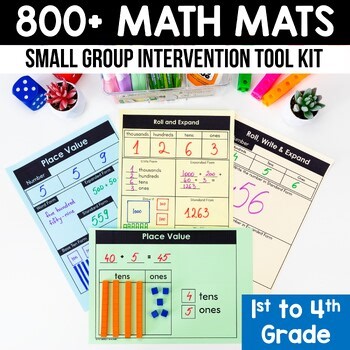 800 Math Mats Games Graphic Organizer Anchor Chart Small Group Place Value