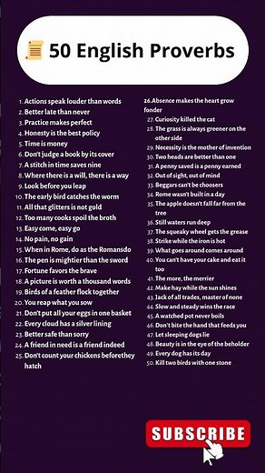50 English Proverbs 😳 | Daily Use Wisdom