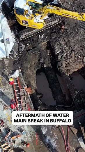 Drone video shows the aftermath of the major water main break in Buffalo. Response and repair efforts are ongoing. | 7 News WKBW