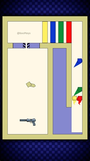 Pistol Arena EP.08: Red vs Blue vs Green vs Yellow | Square Race 🟥🟦🟩🟨 #shorts