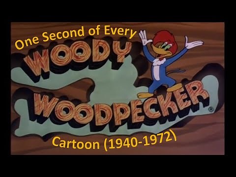 One Second of Every Woody Woodpecker Cartoon (1940-1972)