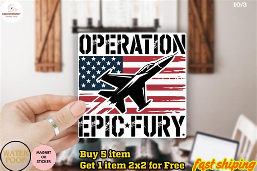Operation Epic Fury Sticker, Anti Trump Protest Decal, Patriotic Distressed Sticker - Etsy UK