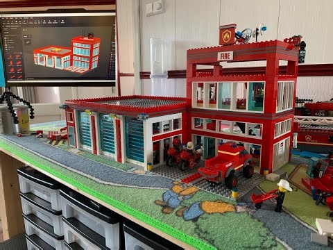 Lego fire station moc/mod of the set 77944 speedbuild video!