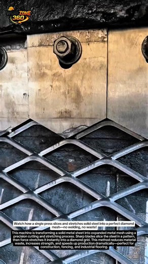 This Machine Turns Flat Steel Into EXPANDABLE Metal Mesh in Seconds 😳🔥