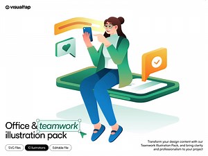 Office & teamwork illustration pack 🧑🏻‍💼