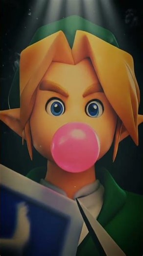Adult Link blowing Bubble gum at dark. #zeldaocarinaoftime