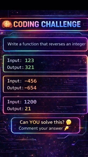 Reverse an Integer Without String 🤯 Coding Challenge #3