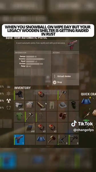 Rust Legacy Wooden Shelter Raid on Wipe Day