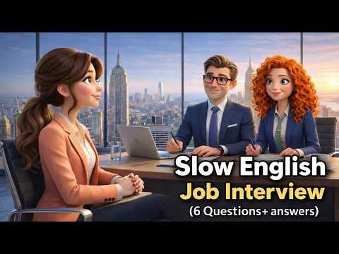Job Interview (Slow & Easy English) | Questions + Answers