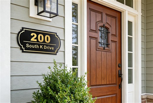 Custom Vintage Art Deco House Number Sign | Personalized Address Plaque | Black Gold Classic Door Sign - Etsy