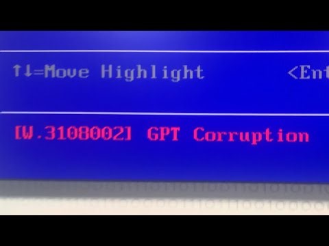W.3108002 GPT corruption in IBM Lenovo system