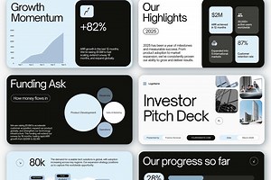 Investor Pitch Deck, Startup Presentation, Business Proposal | Data & Financial Slides, Minimal Investor Pitch Theme Canva Template - Etsy