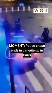 14K views · 22 reactions | CCTV footage captures the dramatic moment several cars crash at a Paris intersection. #paris #police #carcrash #car #parisnews | WION | Facebook