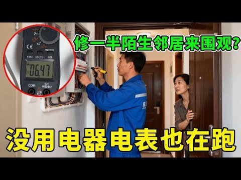 家里没用电器电表却不停跑，修一半陌生邻居突然来围观，你们觉得这个故障是意外吗？【城阳电工电路】