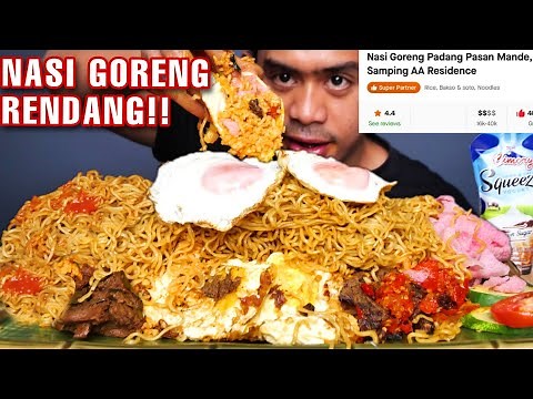 MUKBANG NASI GORENG RENDANG RATING TINGGI DI OJOL!!