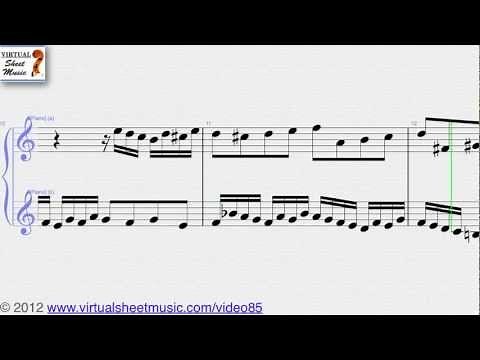 Johann Sebastian Bach's Two Part Inventions "Invention 1" Sheet Music for Piano - Video Score
