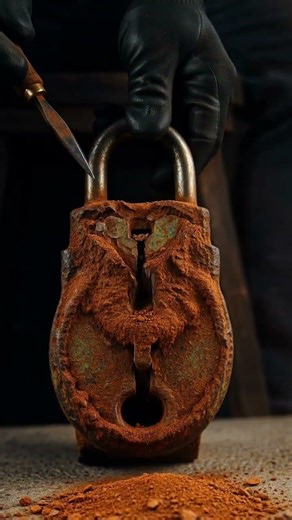 Decades of Rust Removed in Minutes | Satisfying Padlock Restoration 🔥