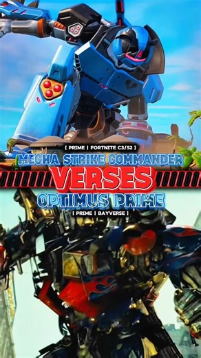 Mecha strike commander vs Optimus prime | #fortnite #bayverse
