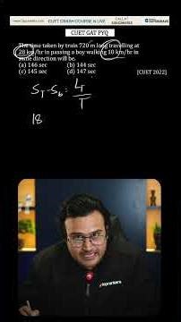 CUET 2022 GAT PYQ | Train Passing Question | Time Speed & Distance | CUET 2026 GAT #shorts #cuet2026