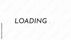 Italicized black and white loading text animation. Josefin Sans Italic font used, monochromatic 2D cartoon 4K video loader motion graphic. Wait animation. Loading screen, animated uploader gif