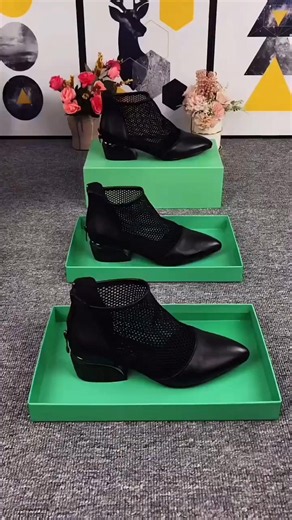 Elegant Black Mesh Pointed Toe Ankle Booties Timeless Style #boots #fashion #shortsfeed