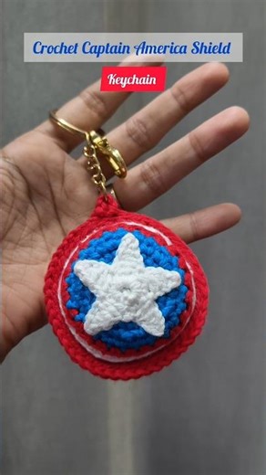 captain America Shield keychain 💫#crochet #crochetkeychain #youtubeshorts whatsapp -9563130374