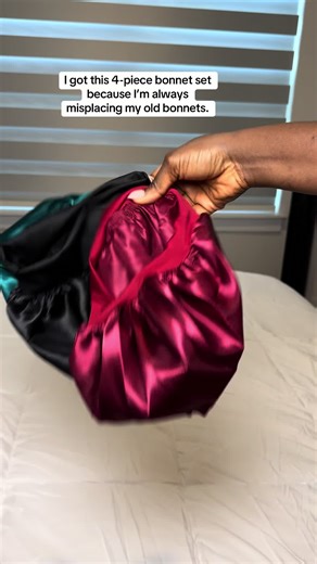 4-Piece Satin Hair Bonnet Set for Daily Use